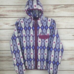 Patagonia Synchilla Womens Small Blue Pine Patch: Lupine Snap-T Hooded Jacket